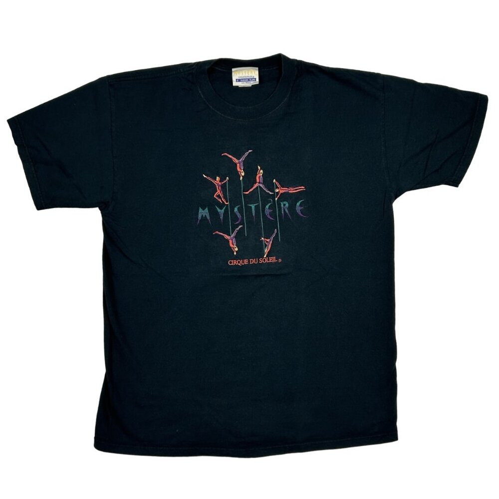 Cirque Du Soleil Mystere Shirt‎ Men XL Black Treasure Island Y2K Embroidered